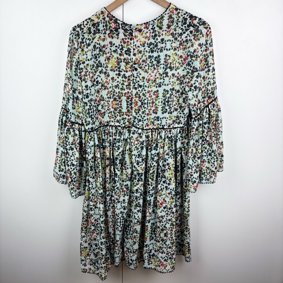 Anthropologie Bhanuni by Jyoti Libra Embroidered Floral Tunic Mini Dress Size 10 - Picture 8 of 9